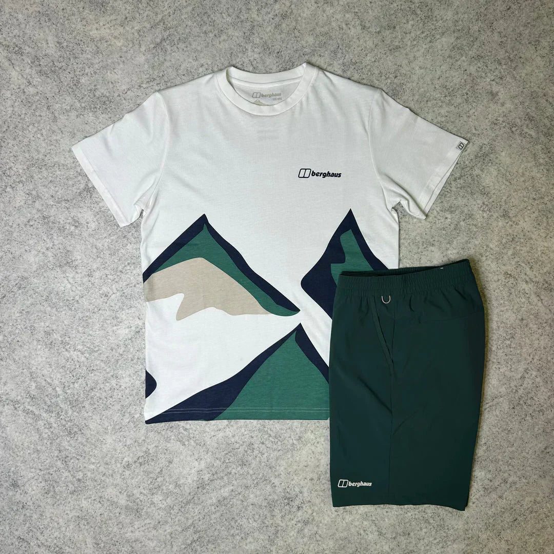 bgs short set - green/white
