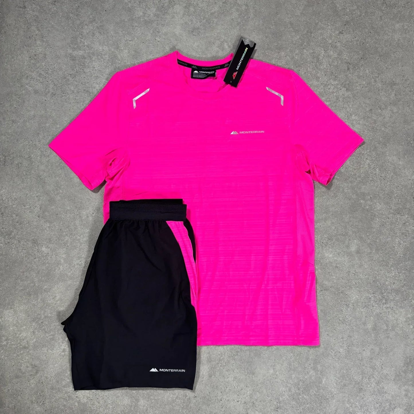 mtrn short set - pink/black