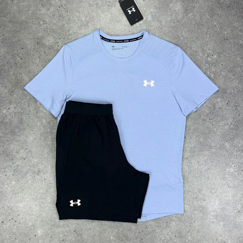 un arm short set -lilac/black