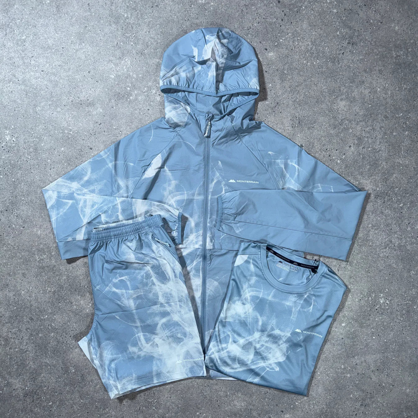 mtrn navy distance tracksuit - tee/short/jacket