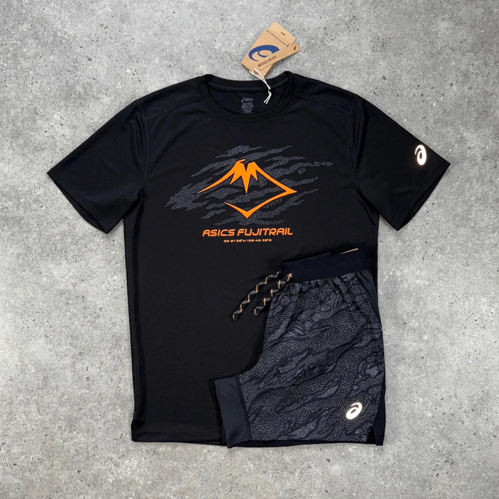 ascs short set - orange/black