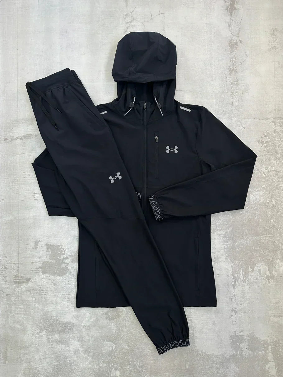 un/arm tech tracksuit - black
