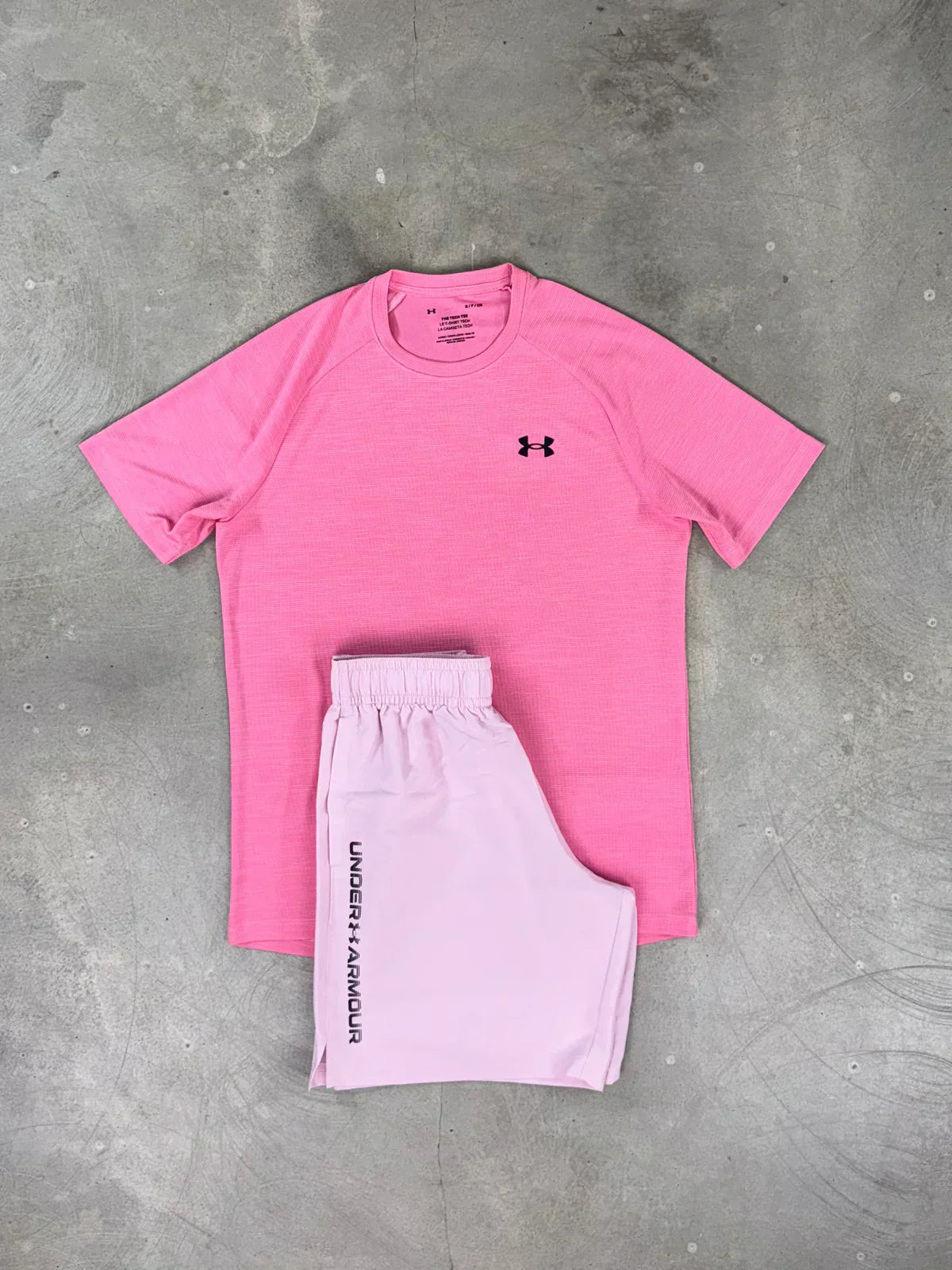 un/arm short set - baby pink