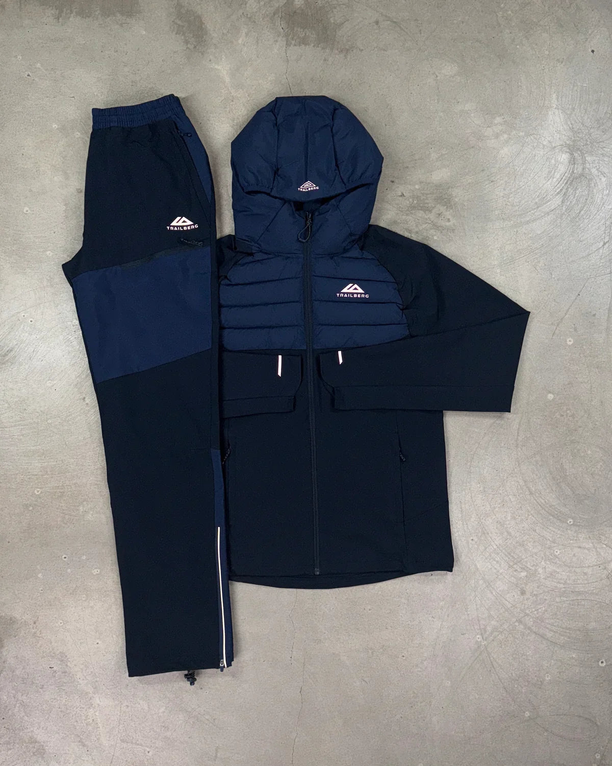 tbg puffer tracksuit - navy/black