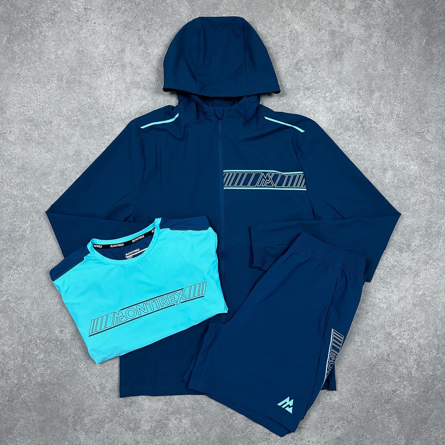 mtx tri blu beta set - jacket/tee/shorts