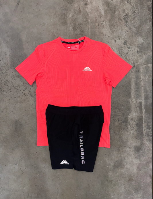 T-BG SHORT SET - RED BLACK