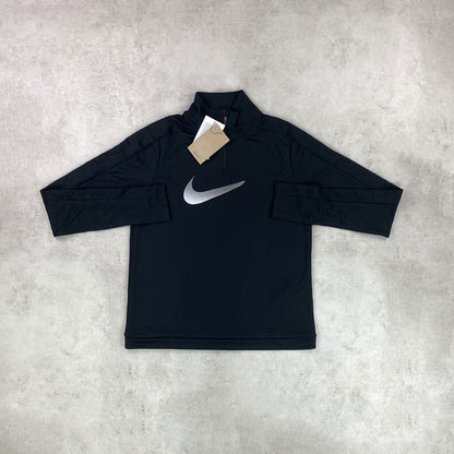 NKE Swoosh Half Zip Active Black/ White Women's